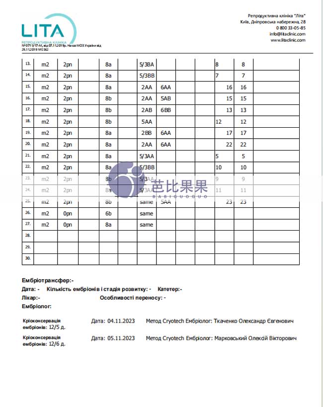 乌克兰试管取卵养囊报告